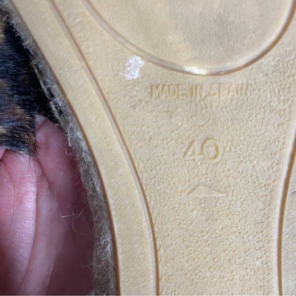 Manebi 40 Shoes Leopard Print Calf Hair Espadrilles Flats Slip On $180 - Picture 10 of 13